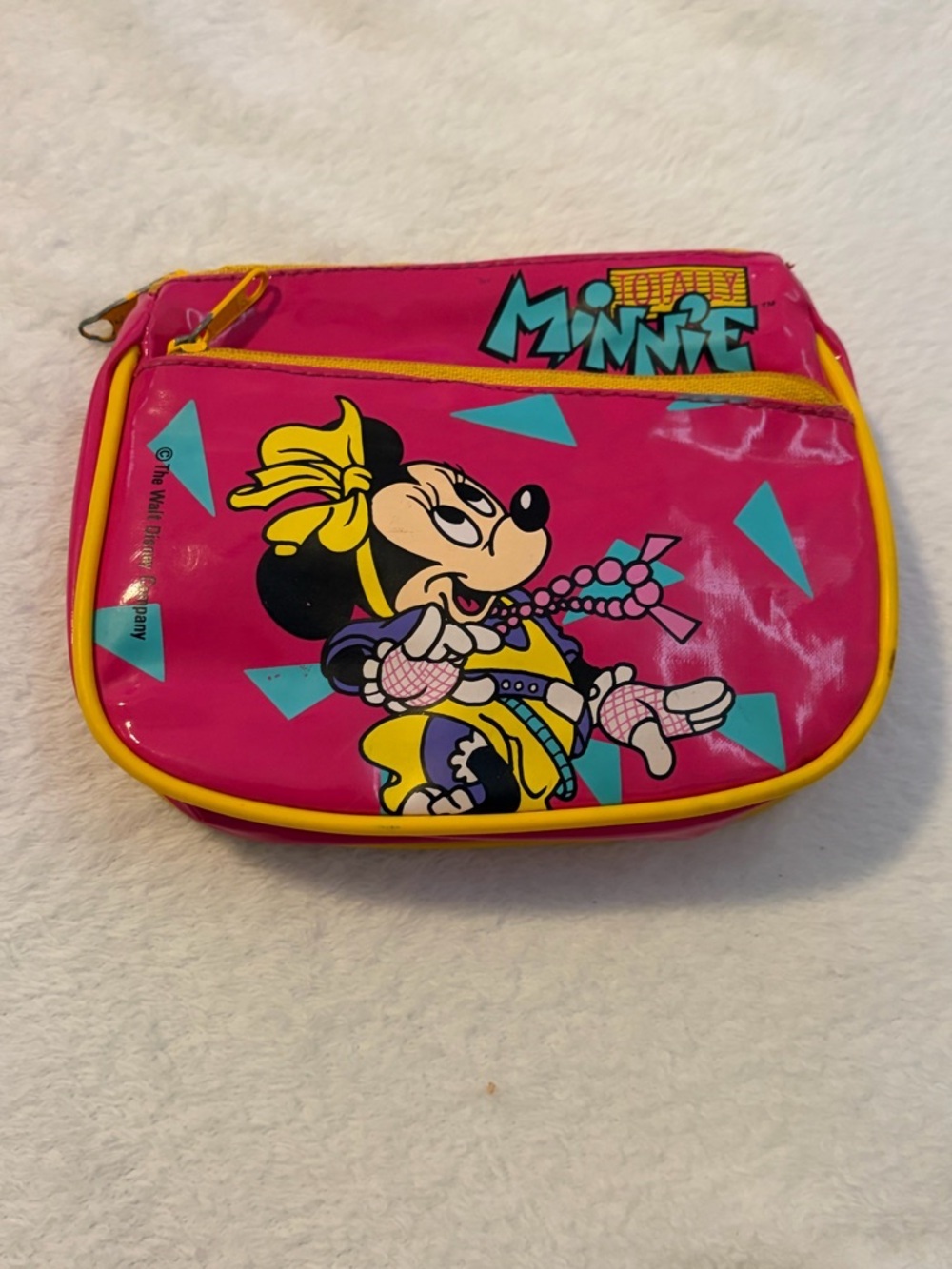 Vintage Totally Minnie Disney Neon Cosmetic Pouch